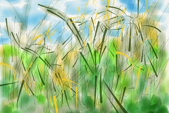 Painting of grassland