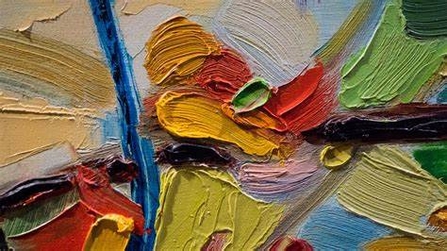 Colourful paints on a canvas 