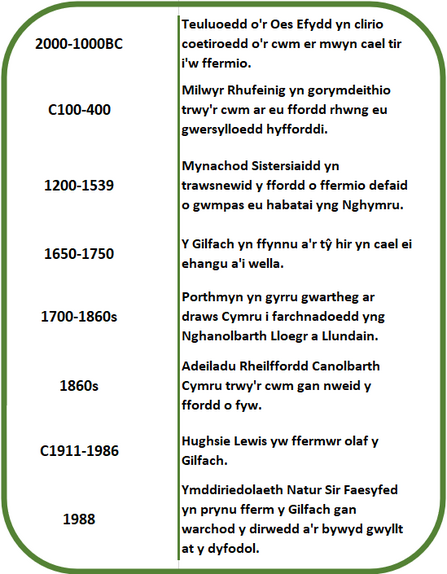 Journey Through Time Chronological Table II Cymraeg
