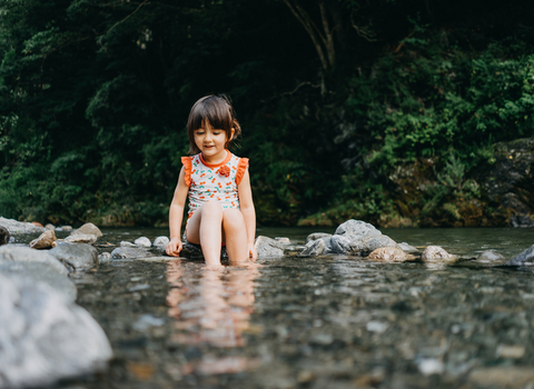 Little girl in river 