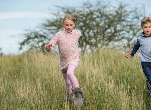 Children running outdoors